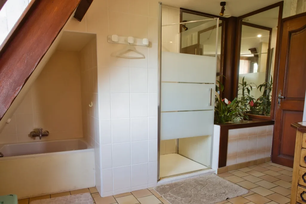 Salle d’eau moderne avec douche italienne
